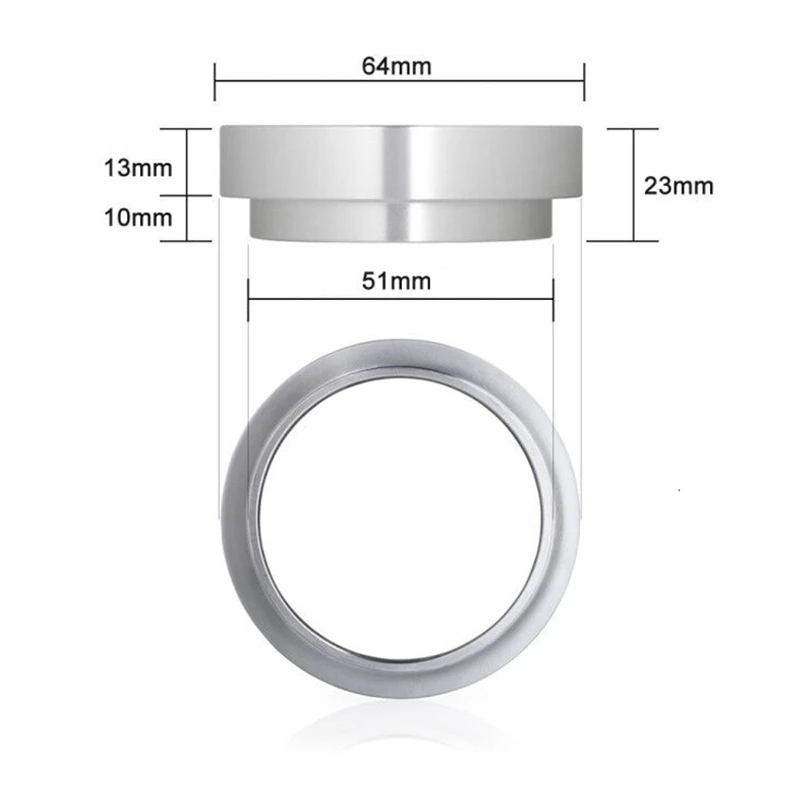 

Stainless Steel Coffee Dosing Ring Dosing Funnel Replacement Practical Easy to Use 51mm for Espresso Funnel Tool