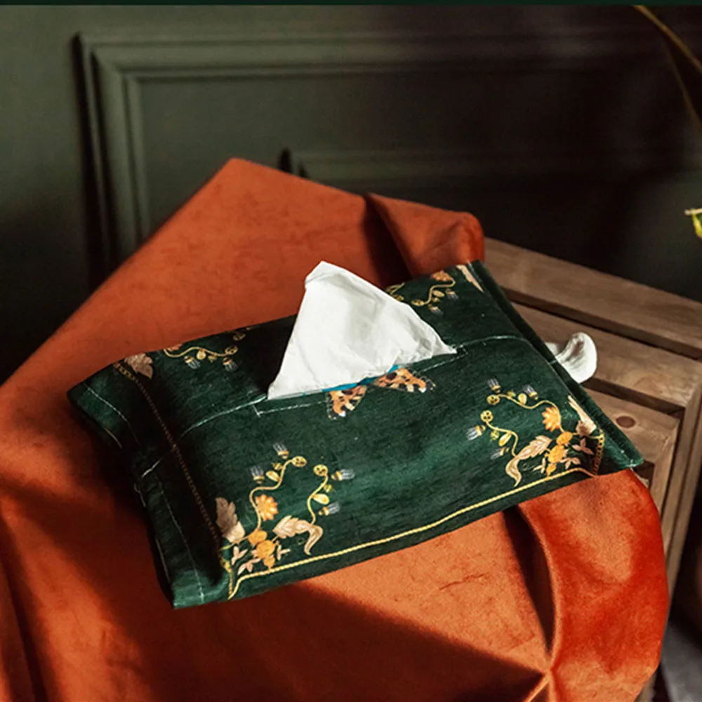 Темно-зеленая ткань водонепроницаемая синели органайзер чехол винтажный