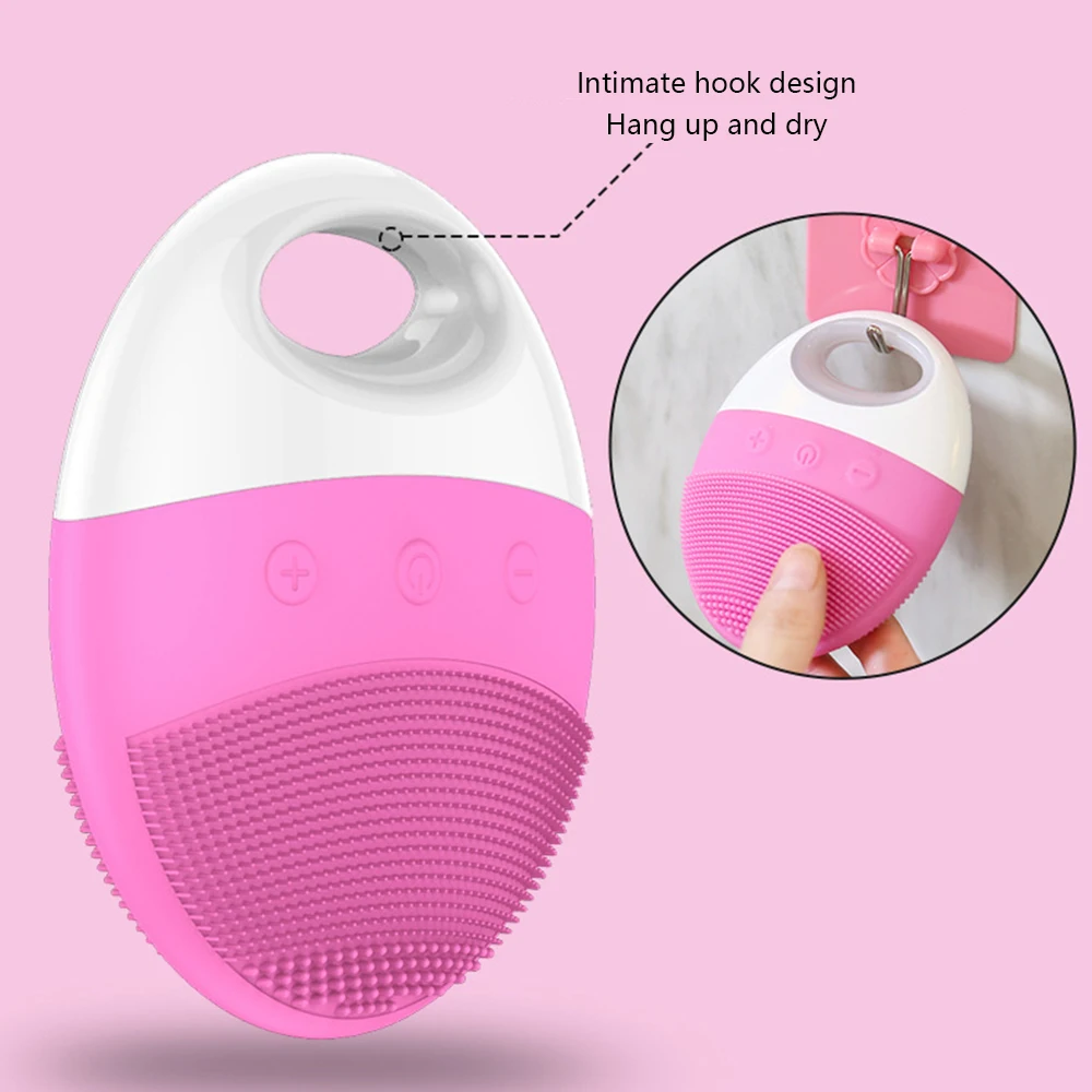 Top Quality USB Facial Cleansing Brush Sonic Vibration Mini Face Cleaner Silicone Deep Pore Cleaning Electric Waterproof Massage |