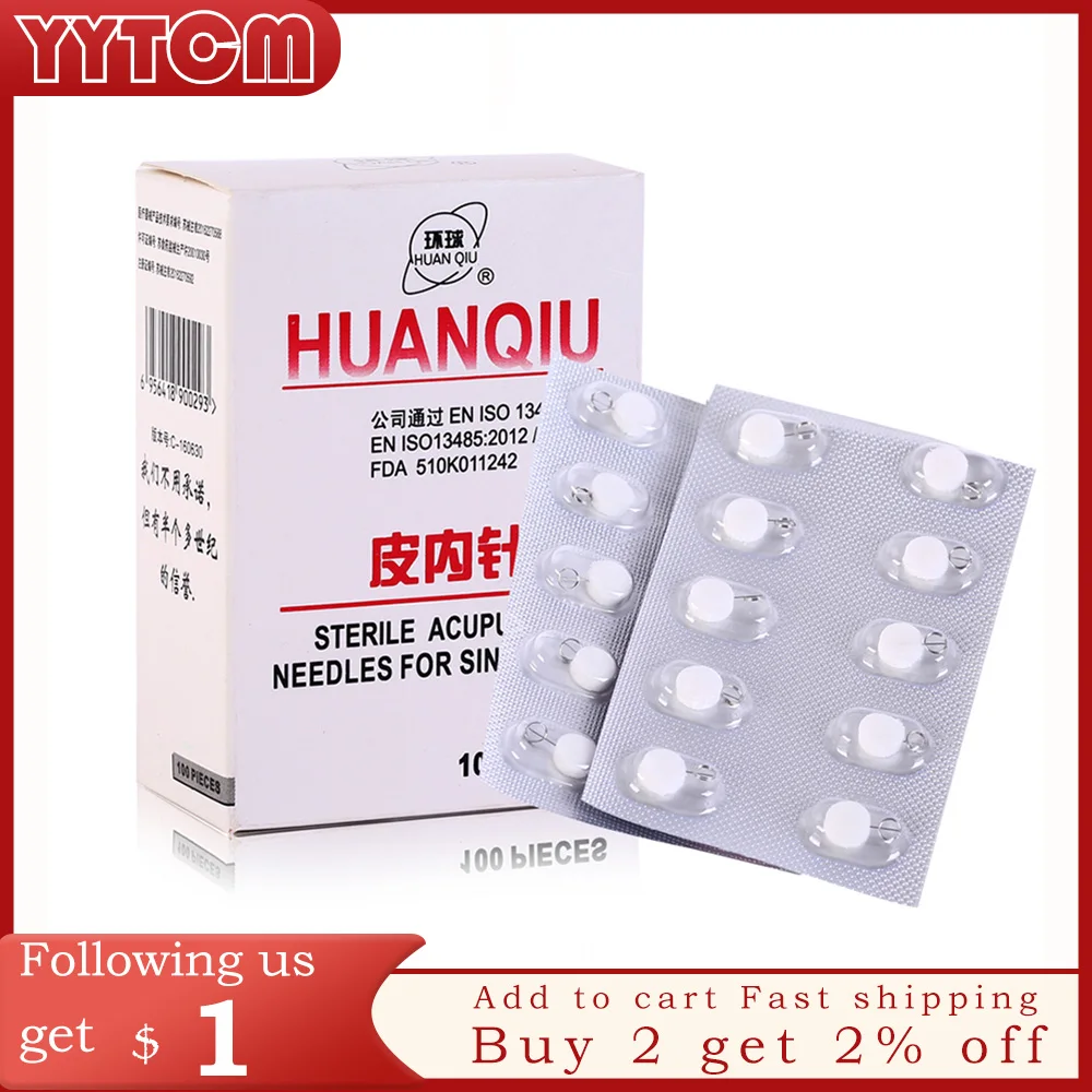 

100pcs/box beauty massage Press Needle Intradermal needles Huanqiu Acupuncture Needle Disposable Needle