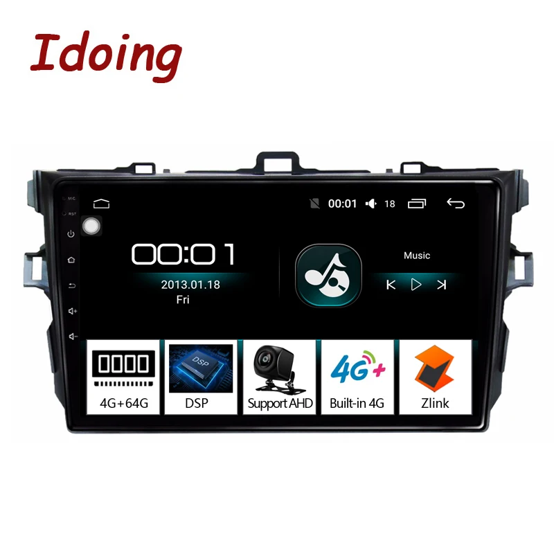 Idoing " 4G+ 64G 2.5D ips Восьмиядерный автомобильный Android8.1 радио плеер для Toyota Corolla 10 E140 E150 2006-2011 gps навигация Нет 2 din