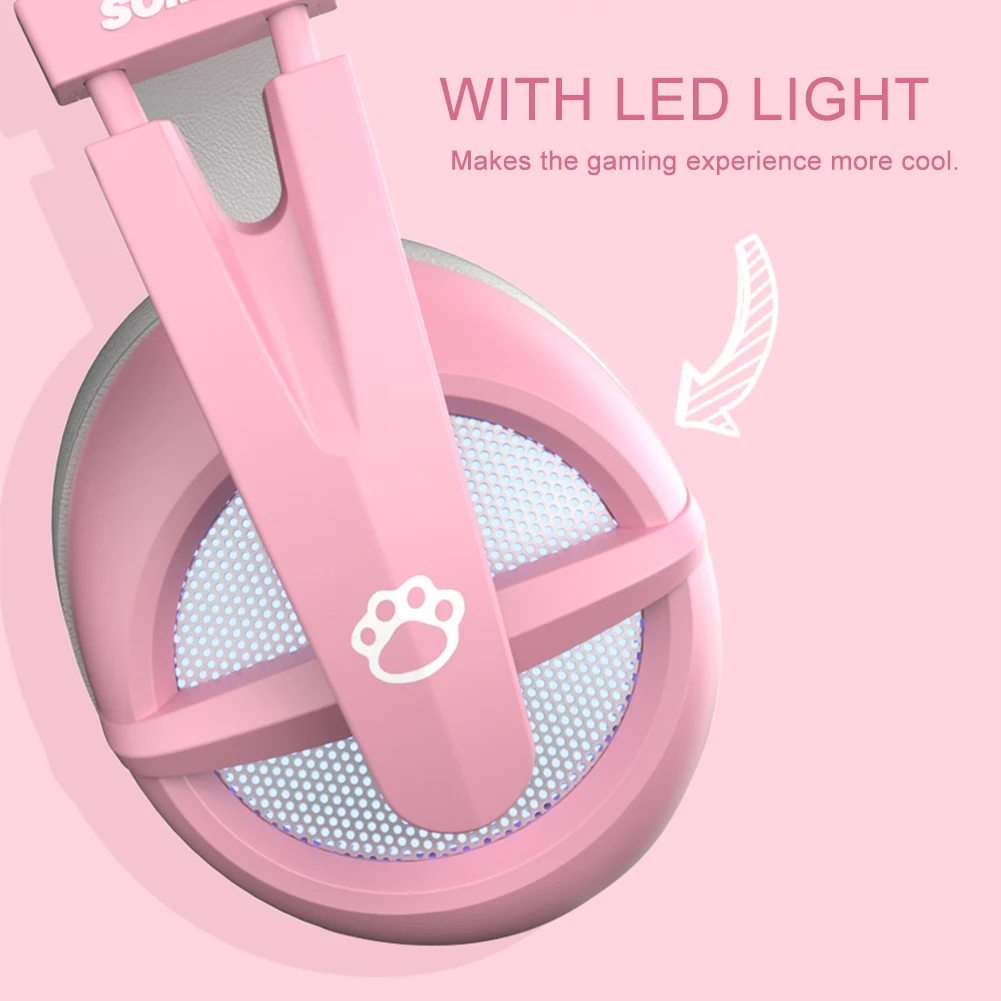 For PC With Microphone USB Wired Lightweight Cute Deep Bass Laptop 7.1 Surround Sound Ergonomic Gaming Headphone Noise Reduction