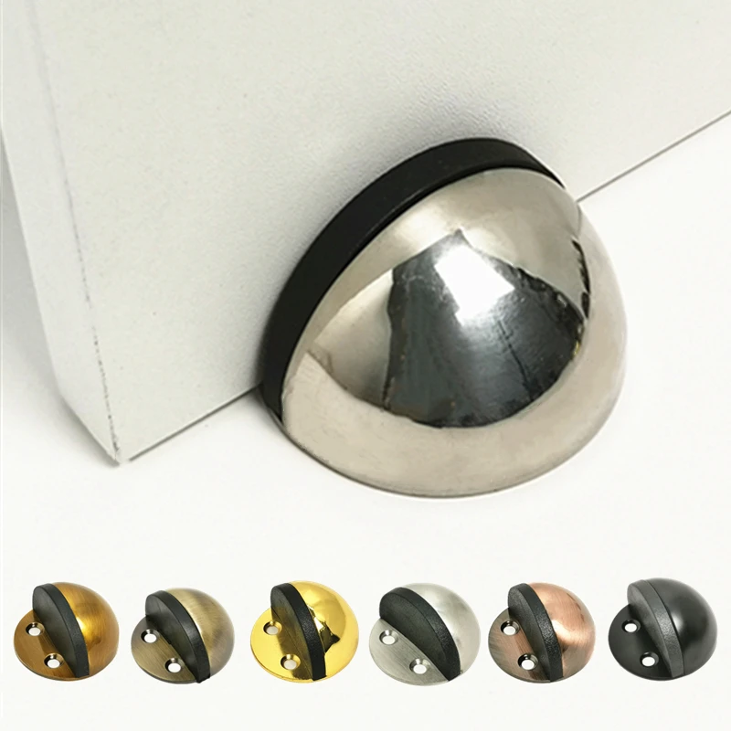 

Non Punching Sticker Hidden Stainless Steel Rubber Door Stopper Door Holders Catch Floor Mounted Nail-free Door Stops