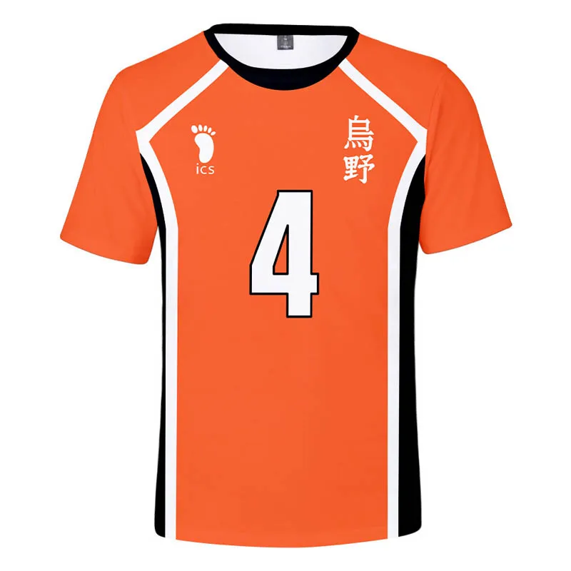 

Sportswear Men's T-Shirt Round Neck Japanese Anime-Haikyu Cartoon Character Leisure No.14 Player Kageyama Tobio Cosplay