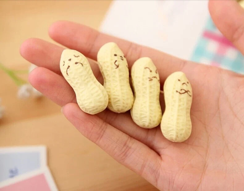 4 шт. новые милые кавайные арахисовые резиновые ластики Мультяшные корейские