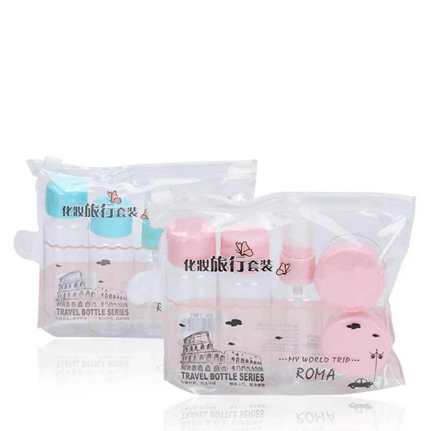 

5Pcs/Set Mini Travel Makeup Refillable Bottles Kit Transparent Containers Atomizer Bottle Cosmetic Face Cream Spray Bottles