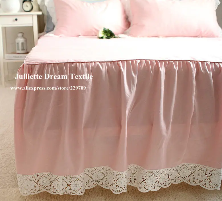 Розовое покрывало для кровати в американском стиле романтичное кружевное