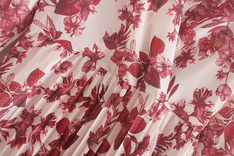 Новинка женское платье с v-образным вырезом и цветочным принтом повседневное