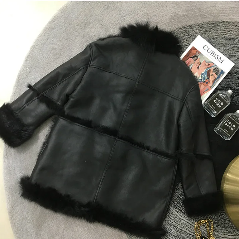 Зимнее пальто для женщин топы 2020 из натурального меха шерстяная куртка Корейская