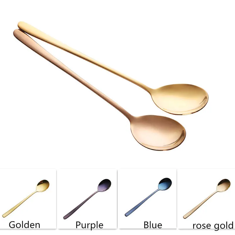 Подарочная ложка из нержавеющей стали Красивая корейская с длинной ручкой для