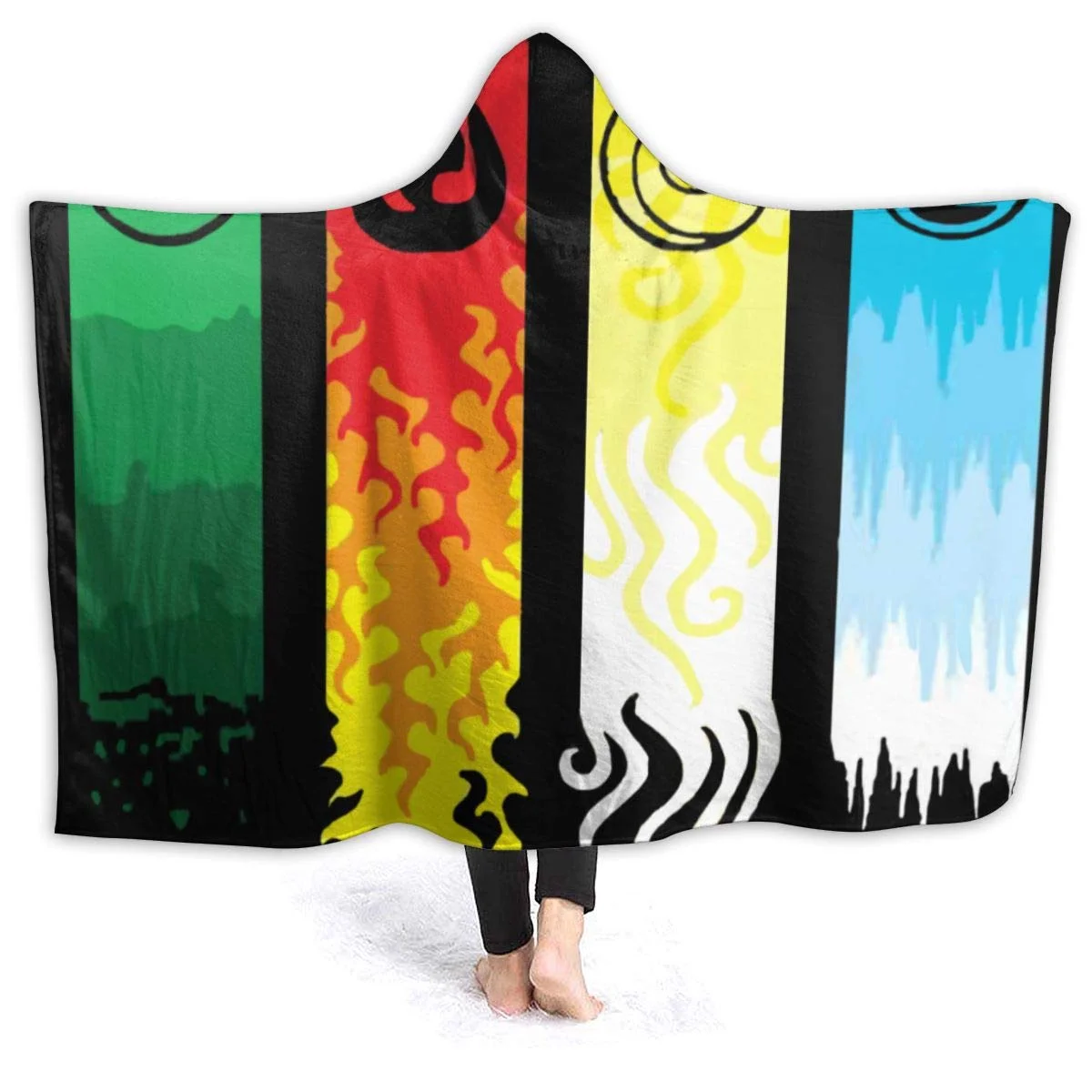 

Super Soft Plush Blanket Boy Cloak Stylish Warmth Wearable Blanket Hooded Blanket (50x40 Inch Children)