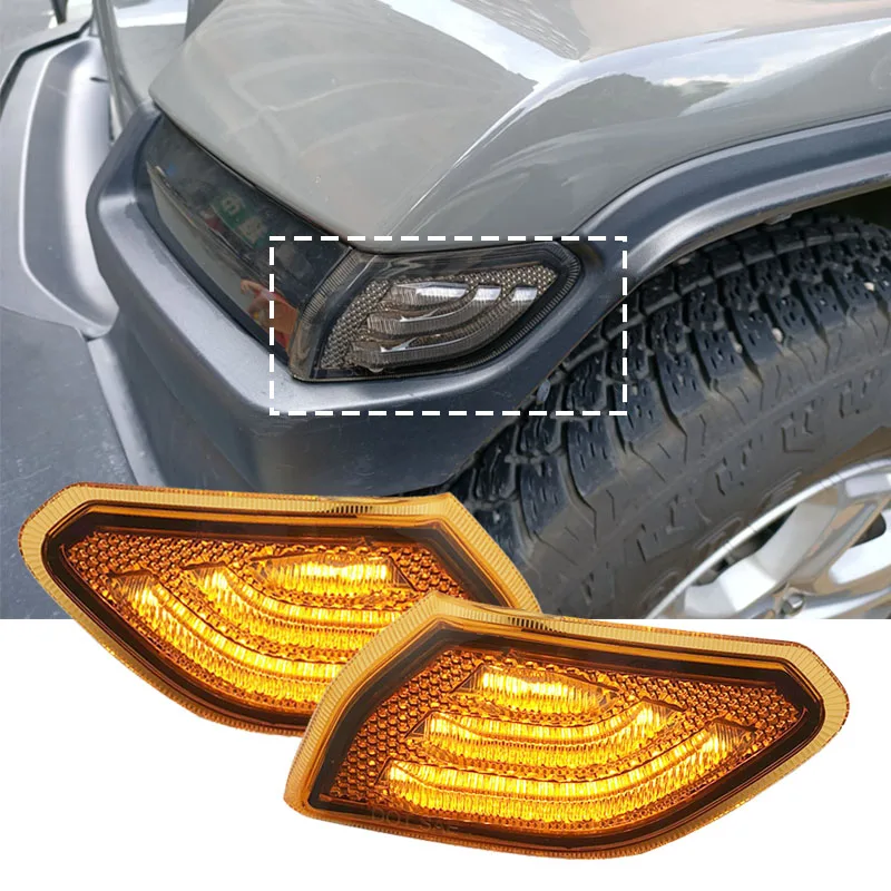 

LED Turn Light Side Marker Amber For Jeep JL Smoked Front Fender Flares Turn Signal Lamps For Jeep Wrangler JL 2018 2019