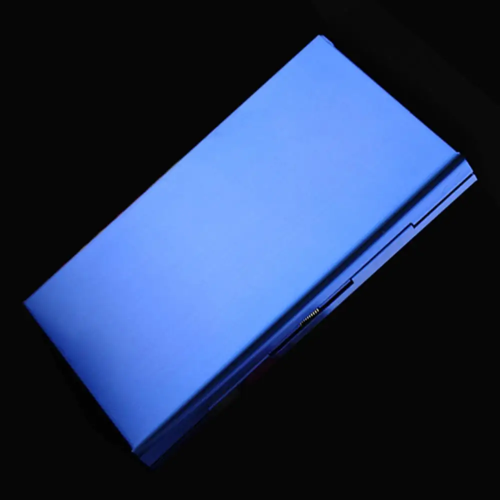 Blue 1 шт. портативный карманный размер женский супер тонкий креативный персональный портсигар 20 наклеек Дамская металлическая сигарета Подарочная коробка чехол - Цвет: Blue