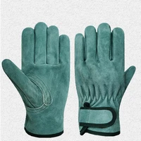cowhide work gloves heat insulation wear resistant resistant outdoor work leather gloves camping cutting gardening gloves nr252