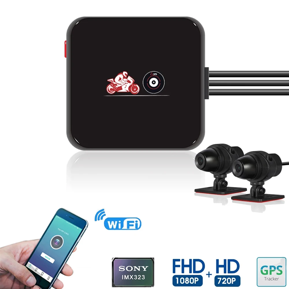 VSYS Wi Fi Видеорегистраторы для мотоциклов видеорегистратор с разрешением Full HD