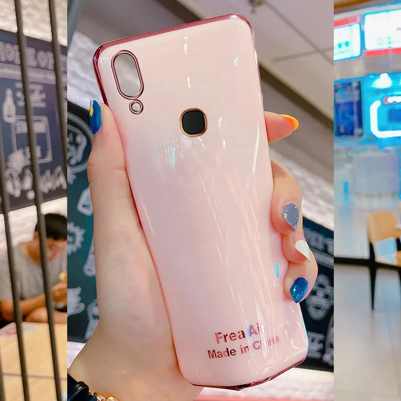 Luxury Silicone Case For Vivo Y91 phone Case For Vivo Y95 Cover Shockproof Fundas Stand Holder Case Vivo Y93 Y52s Y97 Y79 Y67