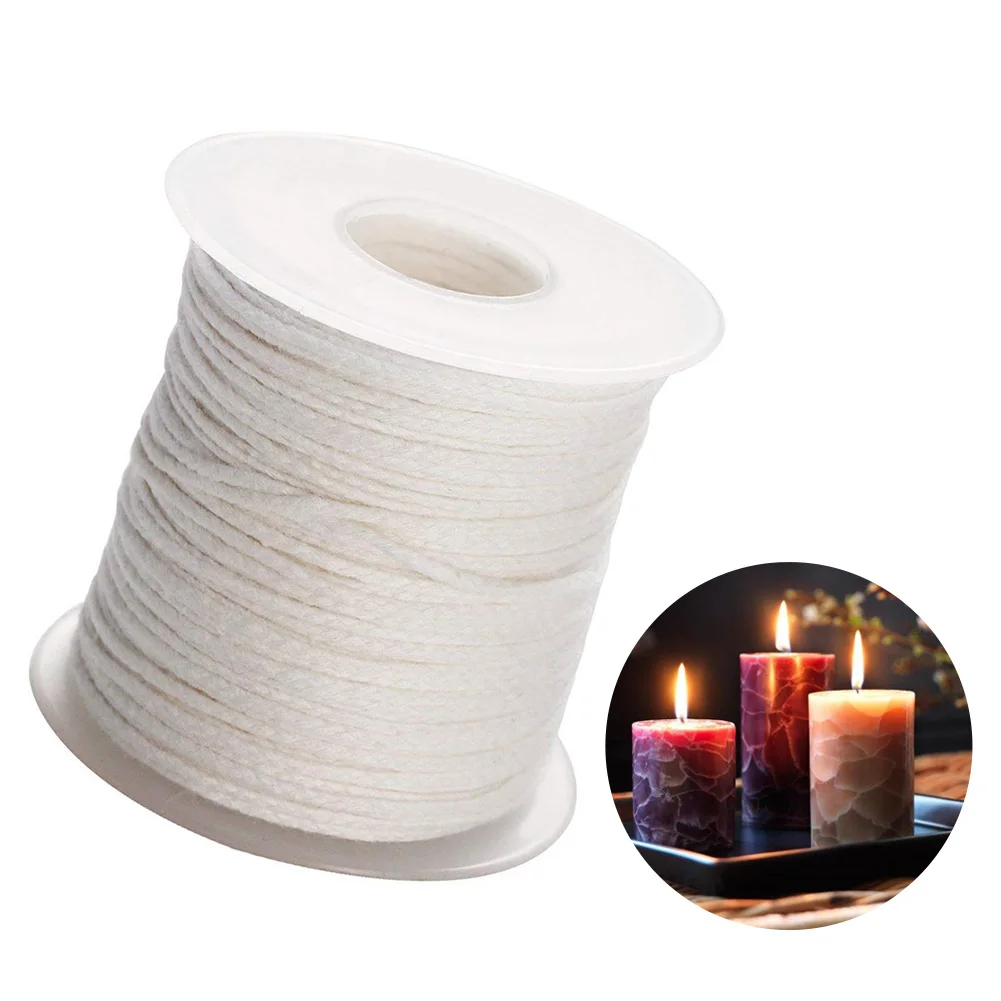

1 Roll 200 Feet 61M White Candle Wick Cotton Candle Woven Wick For Candle DIY Candle Making