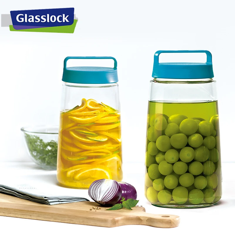 Glasslock Glass Fruit Wine Jar with Lid Juice Dispenser Food Container Cookie Honey Jars Kitchen Storage Bottles Organizer Box | Дом и сад