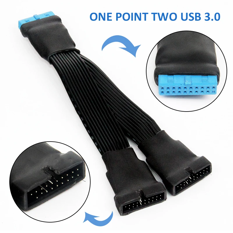 

19-контактный к USB 3,0 20-контактный 1to2 Удлинительный кабель для материнской платы кабели для материнской платы