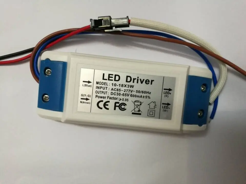 10-18x3w LED Driver Power Supply High Power LED Chip 36w 40w 50w 54w 600ma 85-277v For 12pcs-18pcs 3W AC DC 2 Years 90-265V 80g
