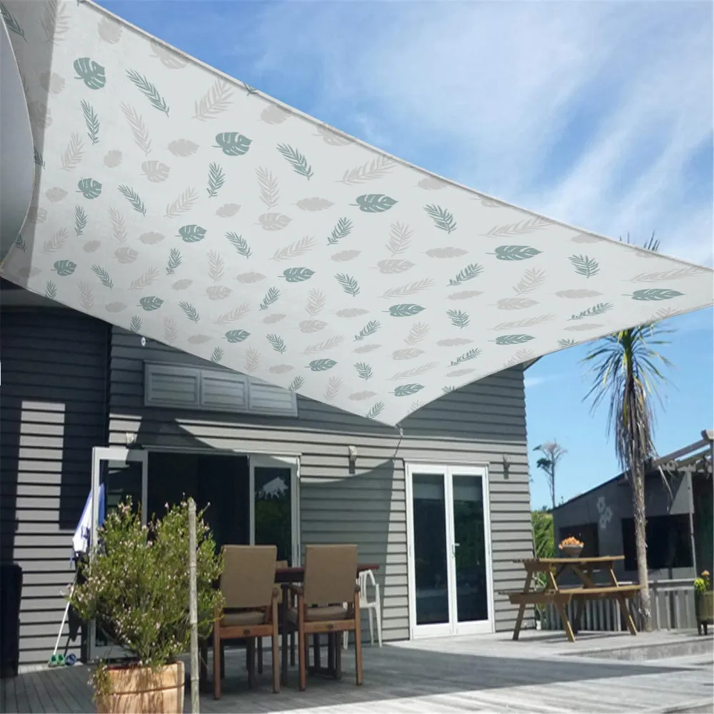 

Rainproof Cloth Awning Sunshade Sail Courtyard Outdoor With Hardware Kit Set 2m*4 Rope 2*2 M Printing Square Garden Canopy
