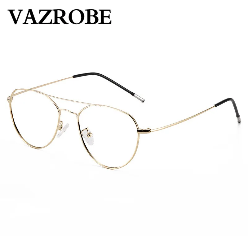 Vazrobe авиационная оправа для очков мужчин и женщин двойной мост ультра светильник