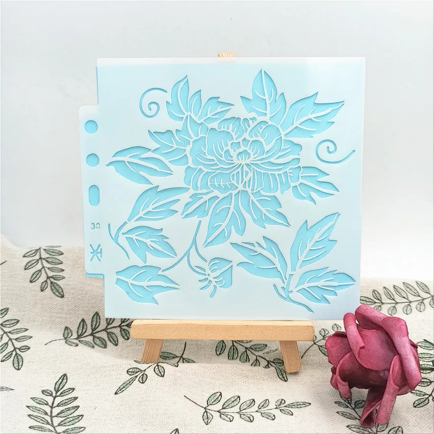Листья цветы 13*14 см скрап-трафареты спрей пластичной прессформы щит форма для