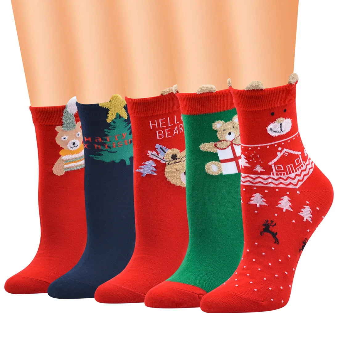

New Santa Claus Series Socks Ladies Christmas Socks Mid-tube Socks Christmas Socks Cotton Socks Women
