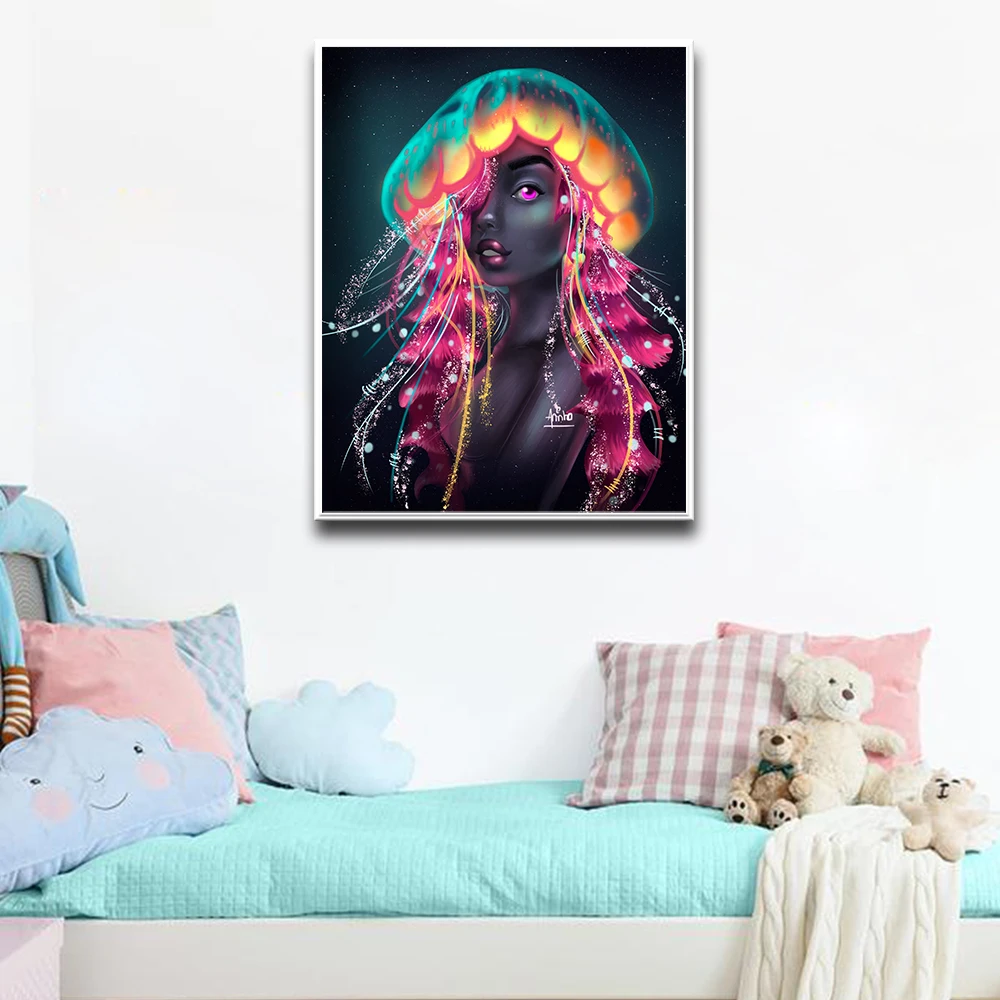 Современная Красочная картина Медузы Холст Искусство Живопись для кухонный