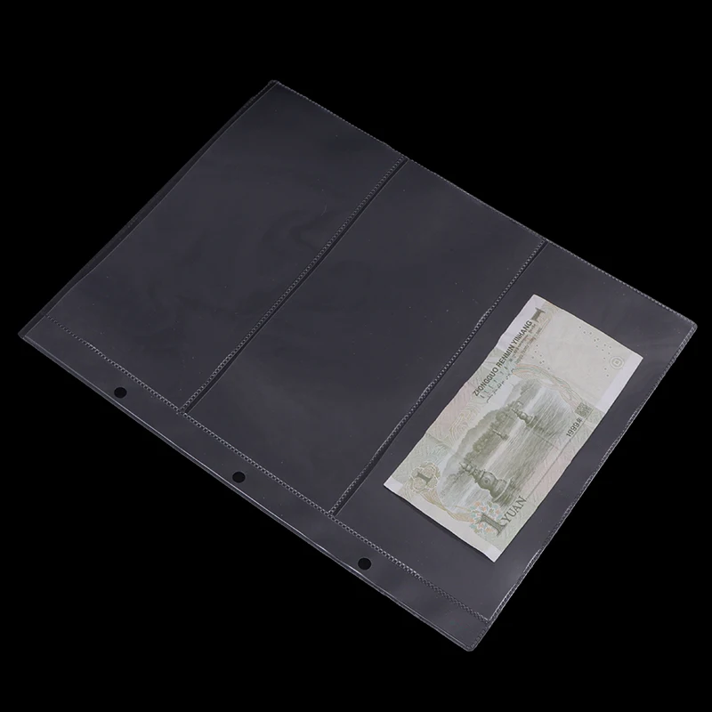 Держатель для банкнот 10 шт. защитный лист с 3 отделениями сбора бумаги альбома ПВХ