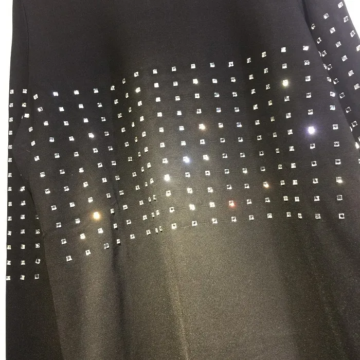 Цин MO женское черное Стройное Платье с Стразы для женщин повседневные Стиль