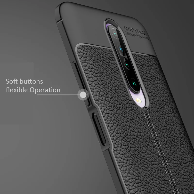 KEYSION противоударный чехол для Xiaomi Redmi K30 силиконовый Ltchi кожаный телефона с