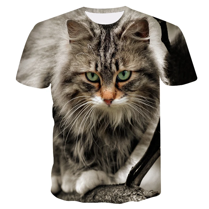 

Fashion 2019 new cool T-shirt for men and women 3dt-shirt printing two cats short sleeve summer shirt printing T-shirt