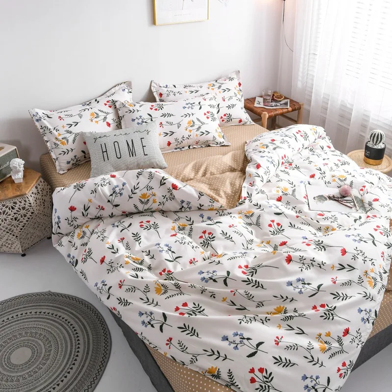 

Claroom Flower Duvet Cover Bed Linens White Queen Size Bed Sheets Set Comforter Bedding Sets