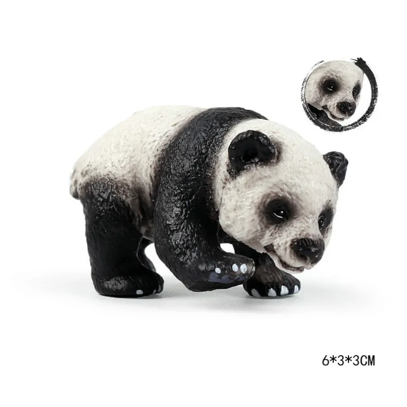 Crawling panda Милый куб модель моделирование зоопарк дикая природа фигура прекрасная образовательная детская панда Лев Зебра слон животное игрушка для детей Декор подарок - Цвет: Crawling panda
