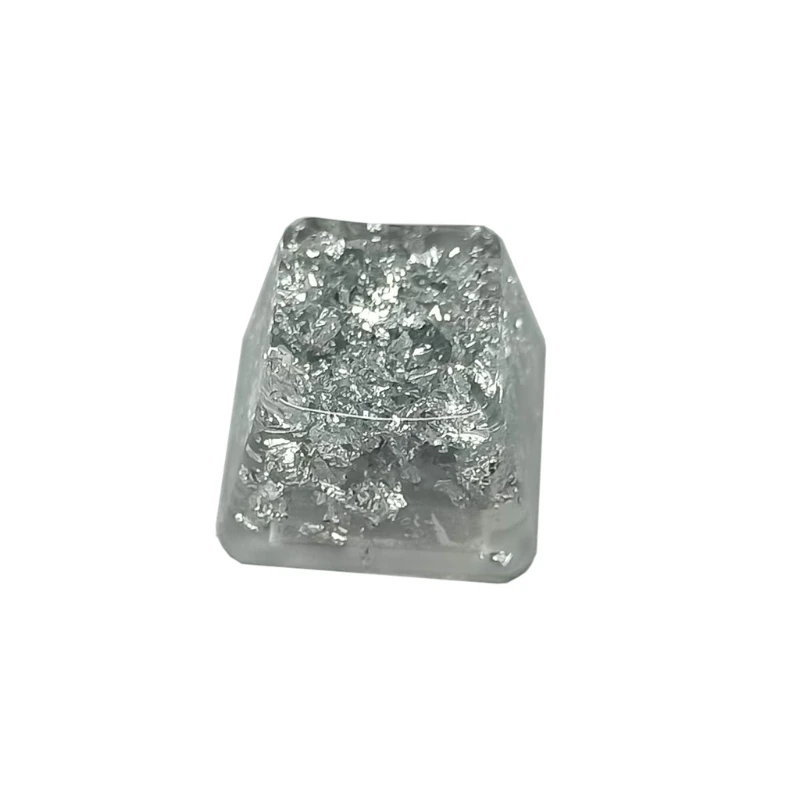 

Handmade Customized Keycap Resin Personality Transparent Silver Foil OEM Profile R4 Keycap for Gaming Keyboard MX Axis