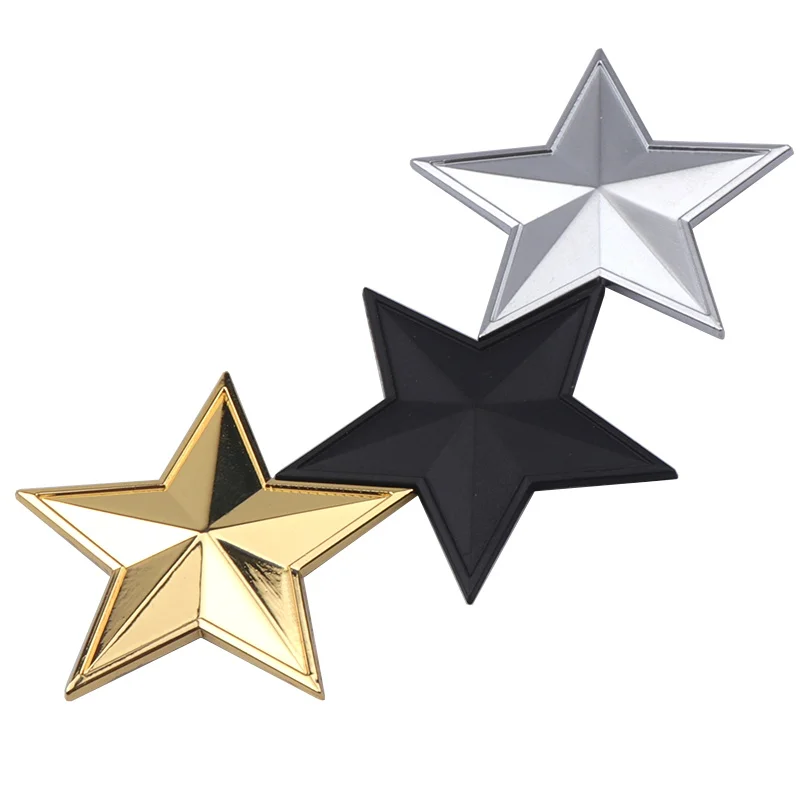 Металлический автомобильный 3D значок Pentacle Star наклейка с эмблемой хромированная