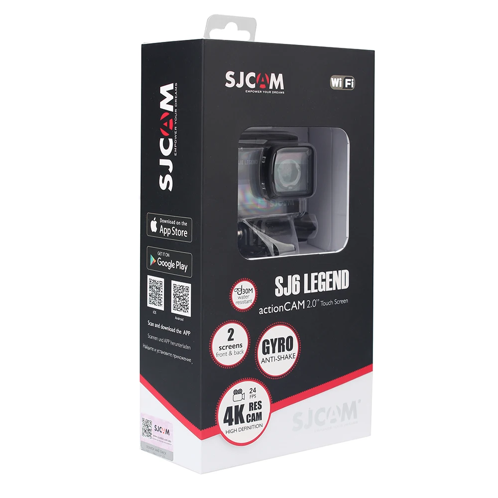 Оригинальная Экшн камера SJCAM SJ6 Legend 4K Wi Fi 30 м Водонепроницаемая Ultra HD 2 "сенсорный