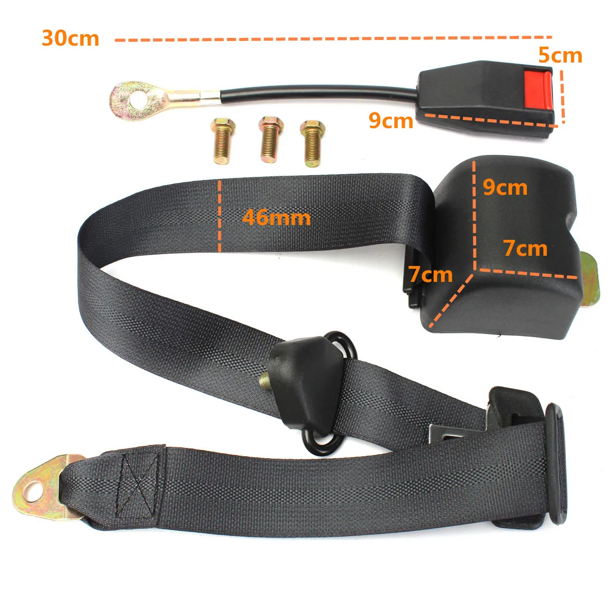 

3 Point Retractable Automatic Car Seat Belt Adjustable Auto-locking Safety Belt Strap For Universal Car Interior Accessories