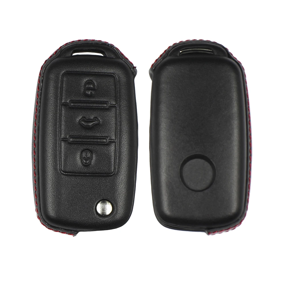Кожаный чехол OkeyTech для ключей Volkswagen V W Golf 7 R MK7 Tiguan 2017 Skoda Octavia A7 Seat Leon Ibiza