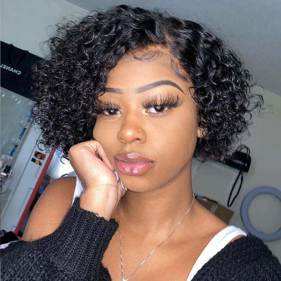 Волнистые парики из человеческих волос бразильские на сетке волнистые волосы 4x4