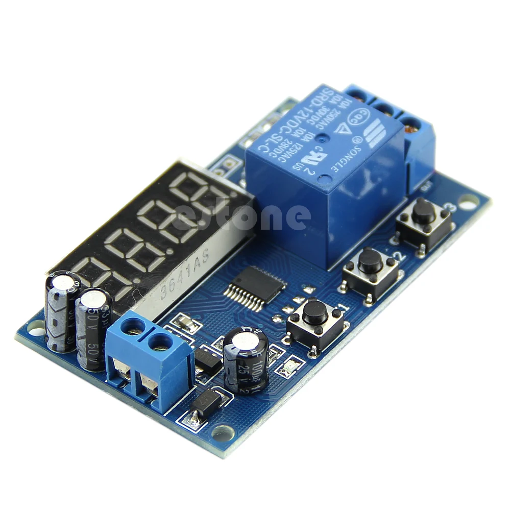 

12V DC LED Display Digital Delay Timer Control Switch Module PLC Automation