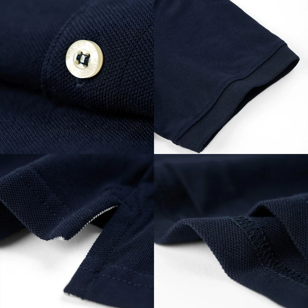 KUEGOU 2020 летняя 100% хлопковая простая черная футболка с пуговицами Мужская