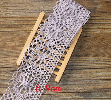 6.9cm 2yard 2 ярда мульти размер розовый вышивка кружева отделка ленты DIY одежды головной убор Свадебная Упаковка ткань материалы - Цвет: 6.9cm 2yard