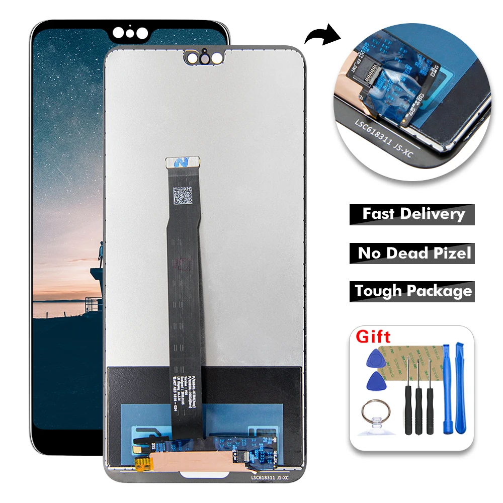 Жк дисплей для Huawei P20 дигитайзер сенсорного экрана панель со стеклом в сборе