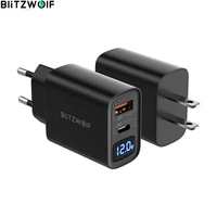 blitzwolf bw s19 20w 2 port usb pd charger pd3 0 pps qc3 0 scp fcp afc fast charging eu plug adapter led digital display charger