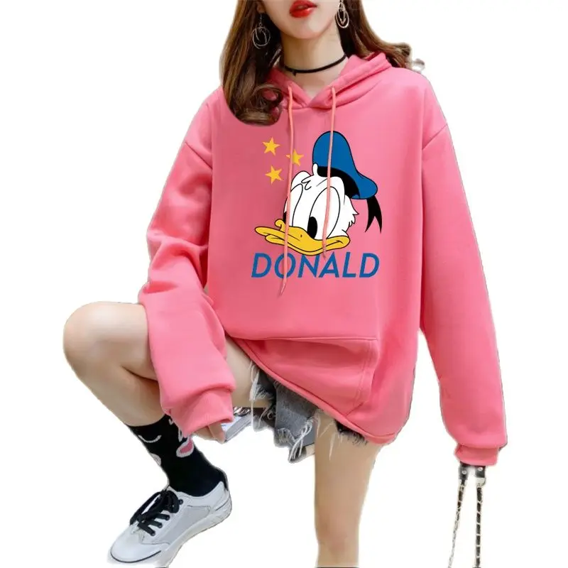 

Disney Donald Duck Cute Kawaii Hoodies Women Autumn Winter Pullovers Hoodie Sweatshirts 90s Anime Hoody Streetwear Fall Tops Y2K