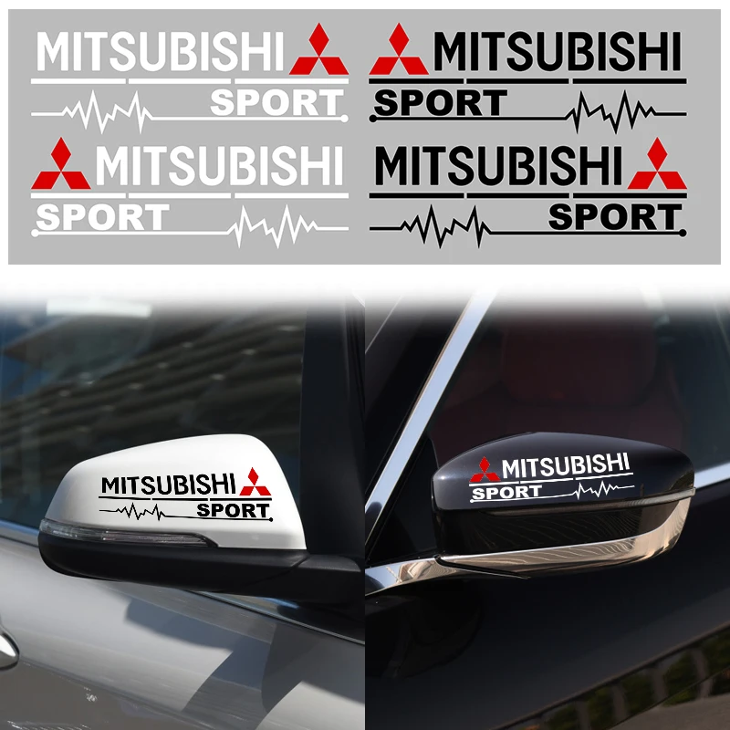 2 шт. автомобильные товары стикер на зеркало заднего вида в автомобиле для Mitsubishi