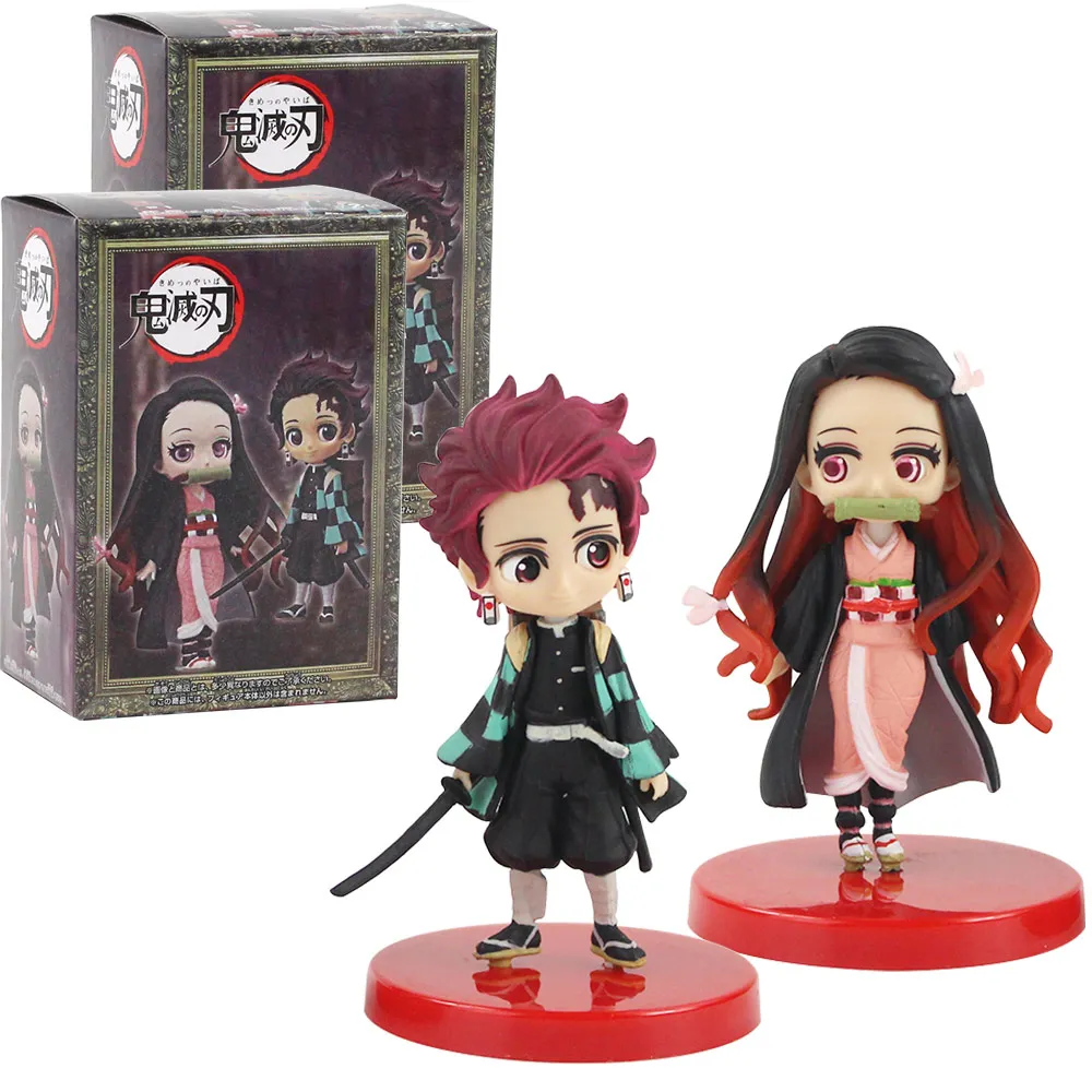 7 5 8 см 2 шт/комплект шт./компл. демон убийца Kimetsu без Yaiba Q posket камадо Tanjirou Nezuko ПВХ