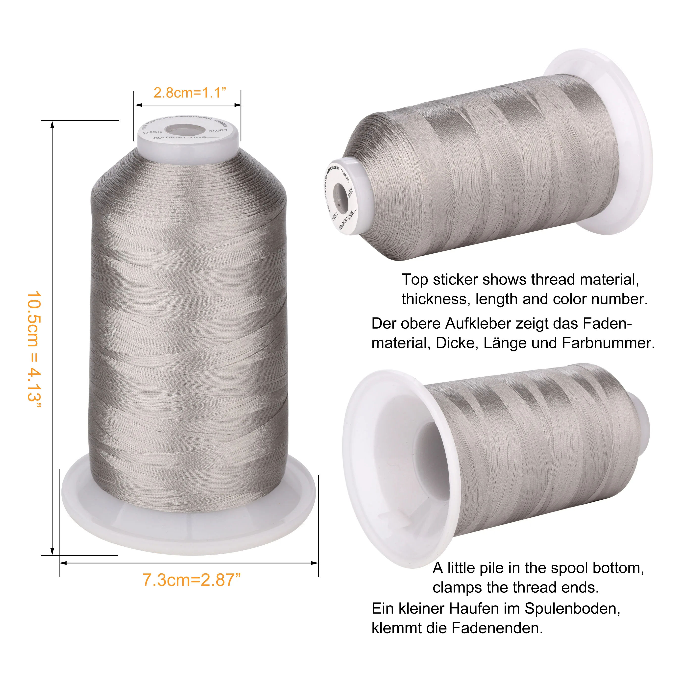 

Simthread Embroidery Machine Thread Huge Spools Polyester 5000 Meters 64 Brother Colors